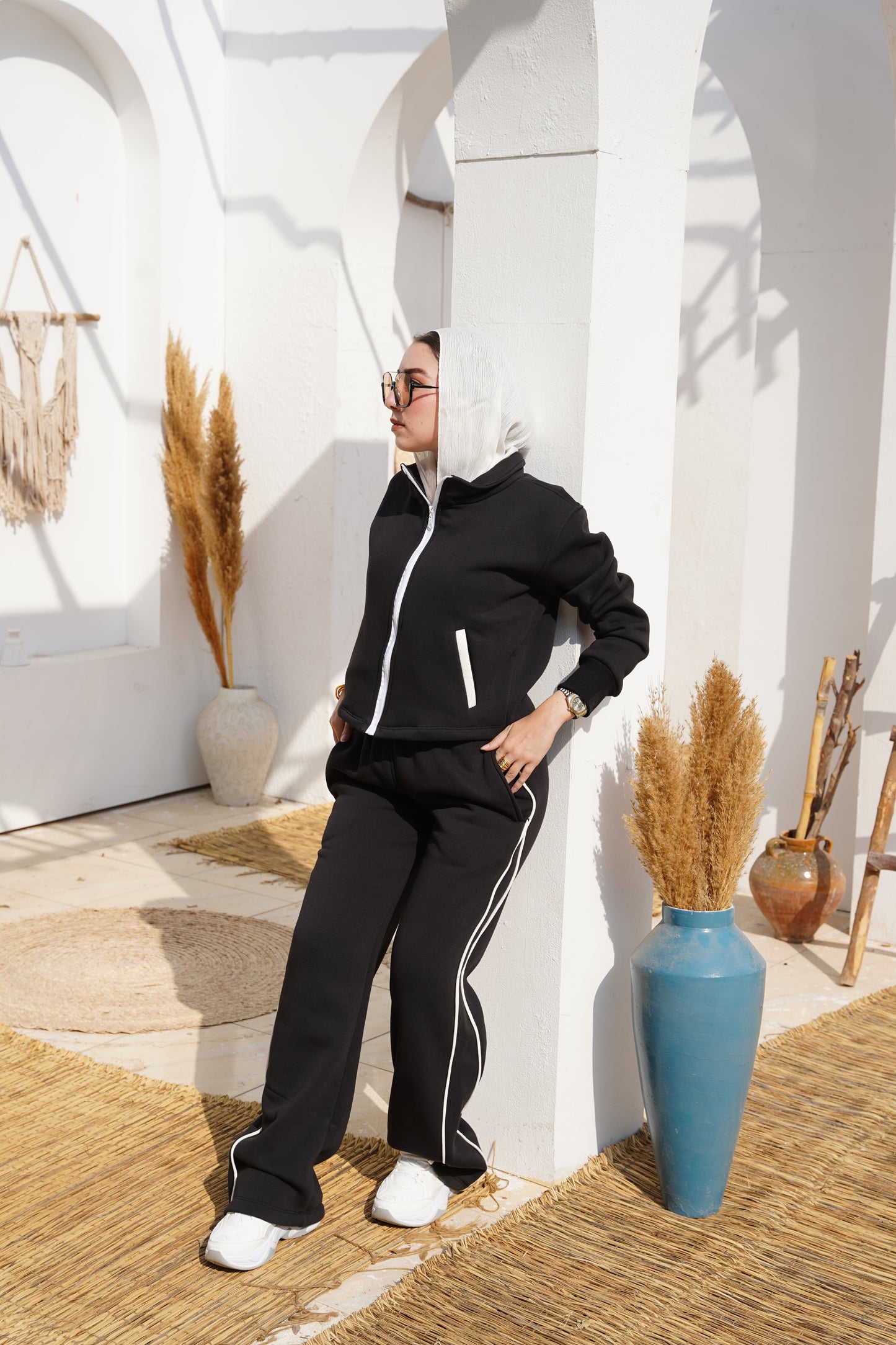 Chic Black Zipper Set